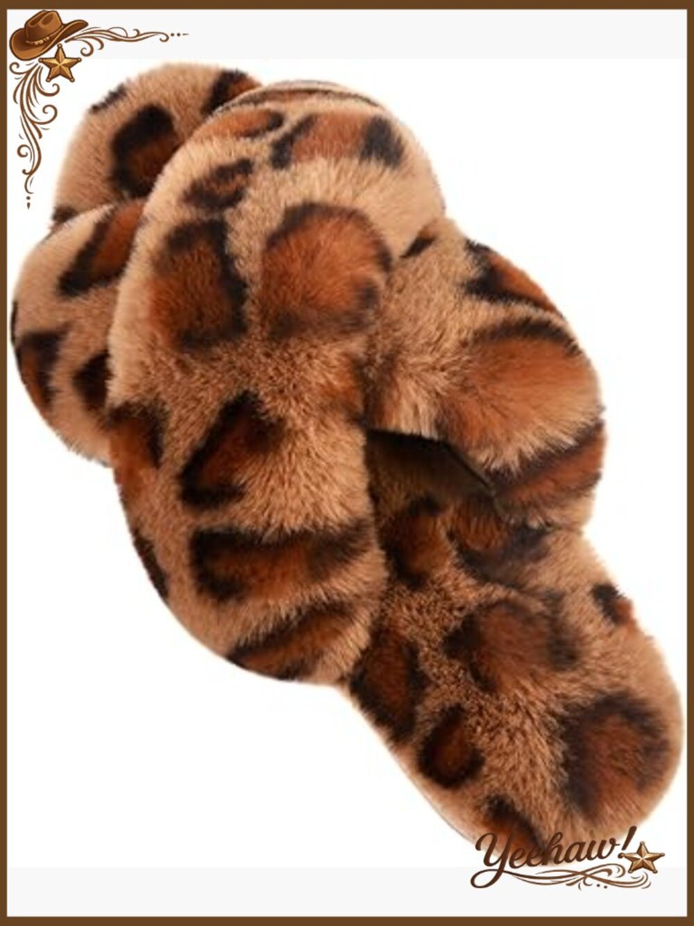 Women's Fuzzy Cross Band Slippers Memory Foam House Shoes